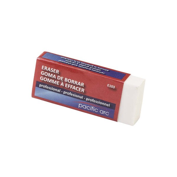 A white pacific arc eraser.