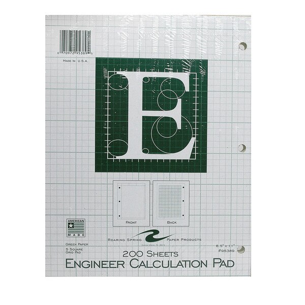 A pack of 200 sheets of engineering calculation papers.