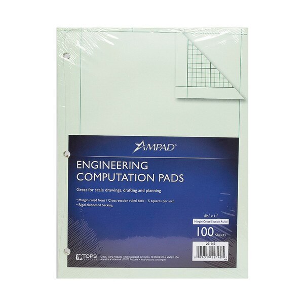 A pack of 100 sheets of engineering computation pads.
