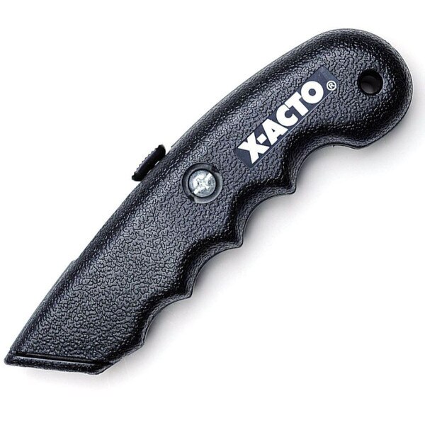 A black, retractable utility knife.