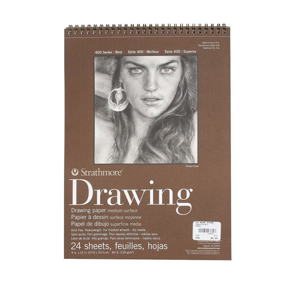 A sketch book with a brown cover and twenty-four sheets inside.