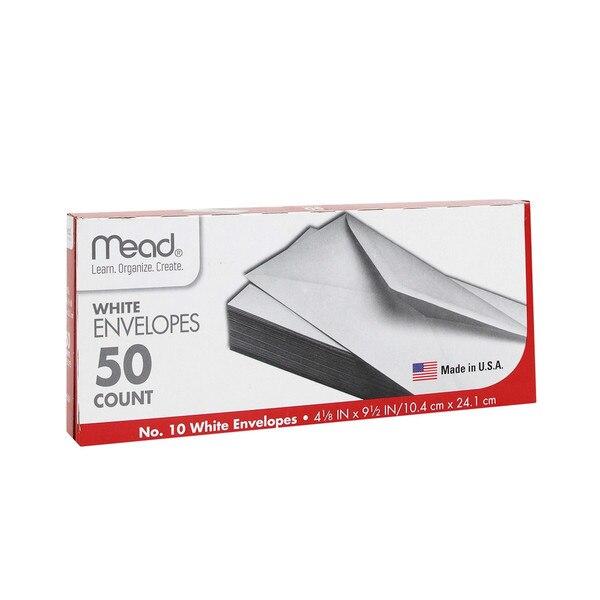 A pack of 50 plain white envelopes.