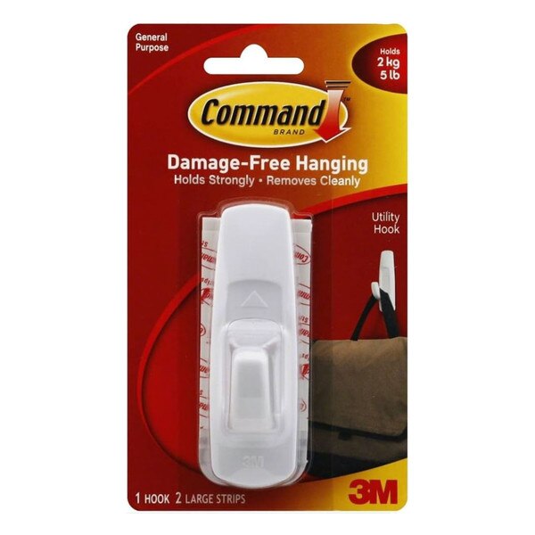 This is a pack with one large command hook with two strips to hang it.