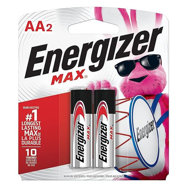 A two pack of AA Energizer batteries.
