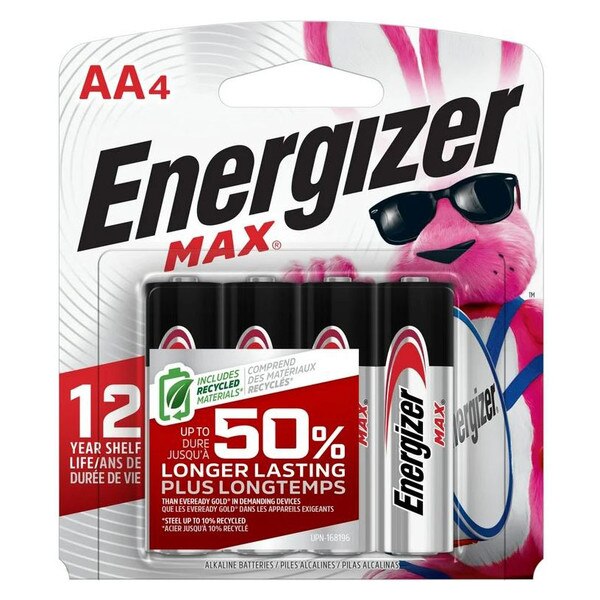 A four pack of AA Energizer batteries.