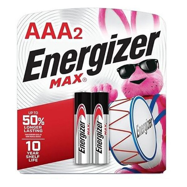 A two pack of AAA Energizer batteries.