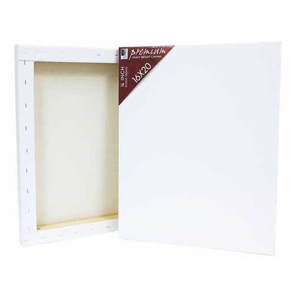 A white 18 by 24 inch canvas.