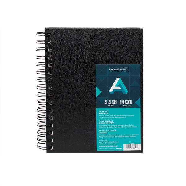 Spiral black cover sketchbook.