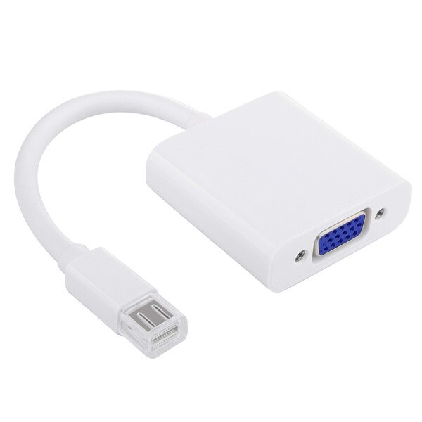 This is a white mini display port to VGA adapter.