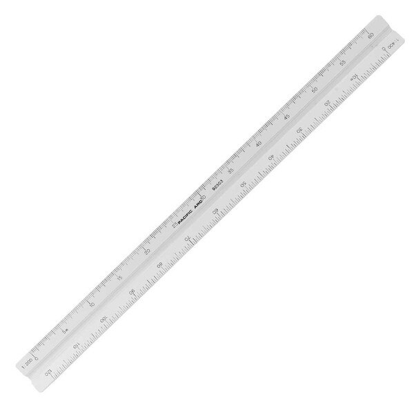 12 inch white triangular ruler.