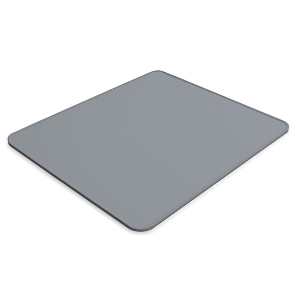 A gray mouse pad.