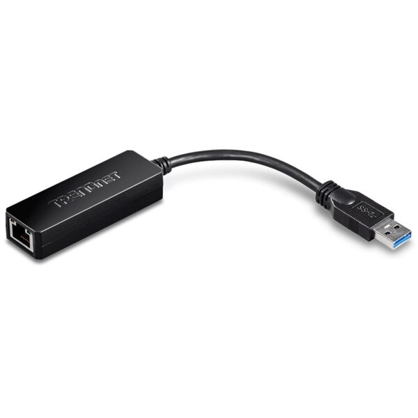 A black adapter that is U-S-B three to gigabit.