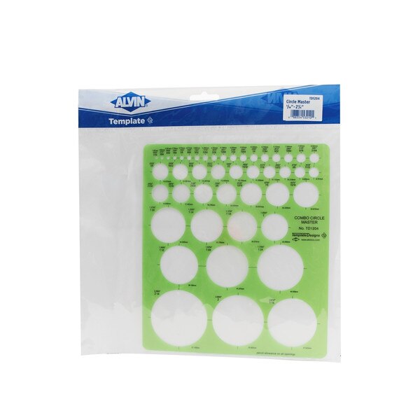 A circle master tracing template with various sizes and measurements.