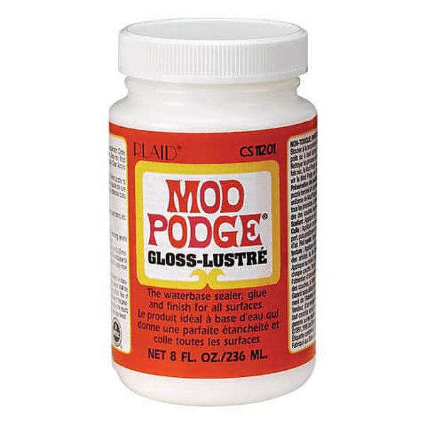 An eight ounce jar of Mod Podge.