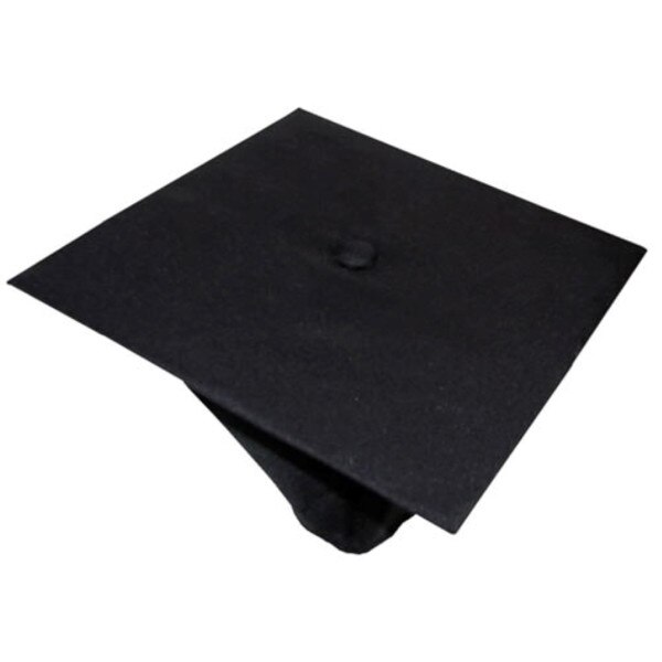 An all black graduation cap.