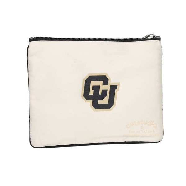 The back side showing the interlocking CU logo on it.