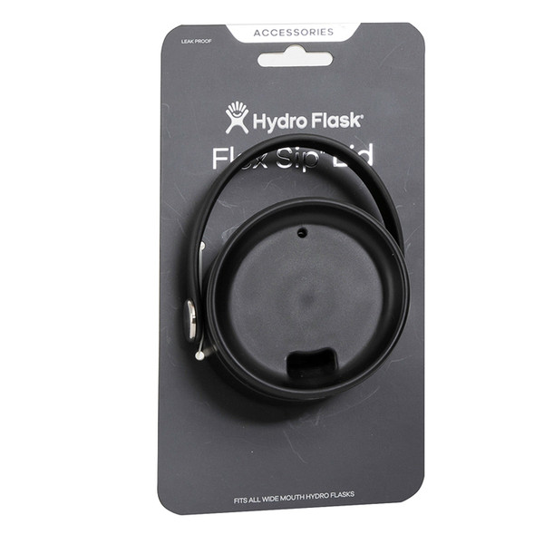 A black Wide Mouth Hydroflask Sip Lid with a handle.