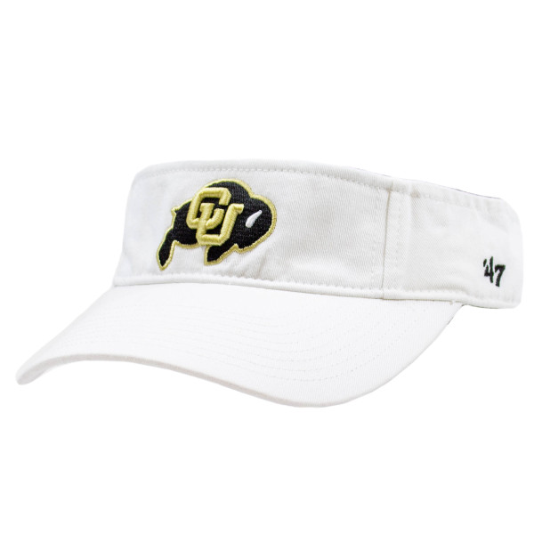 A white visor with an embroidered C-U Buffalo logo.