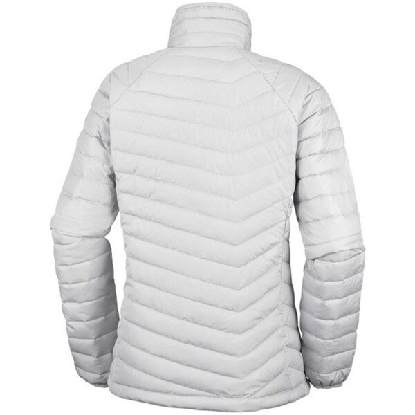 A plain white collared down backing.