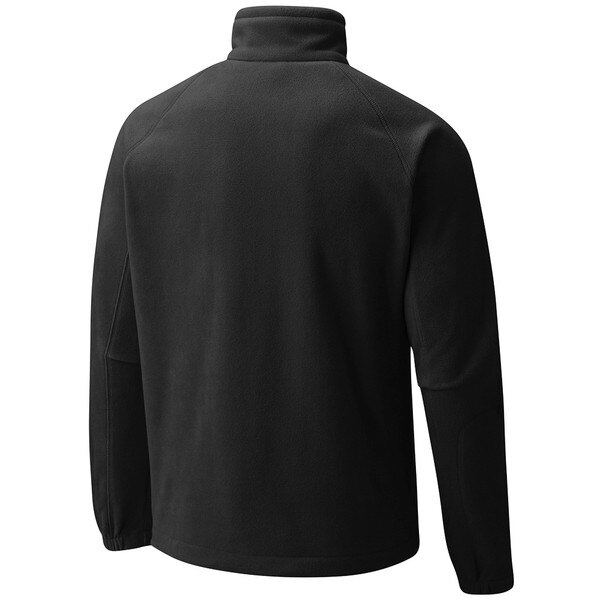 A black fleece full zip collared jacket.