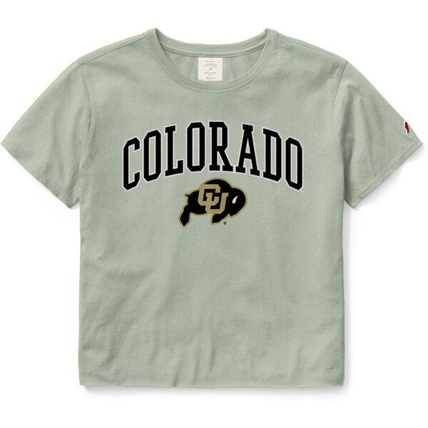 A tan tee with Colorado in bold black lettering arched over a C-U Buffalo logo.