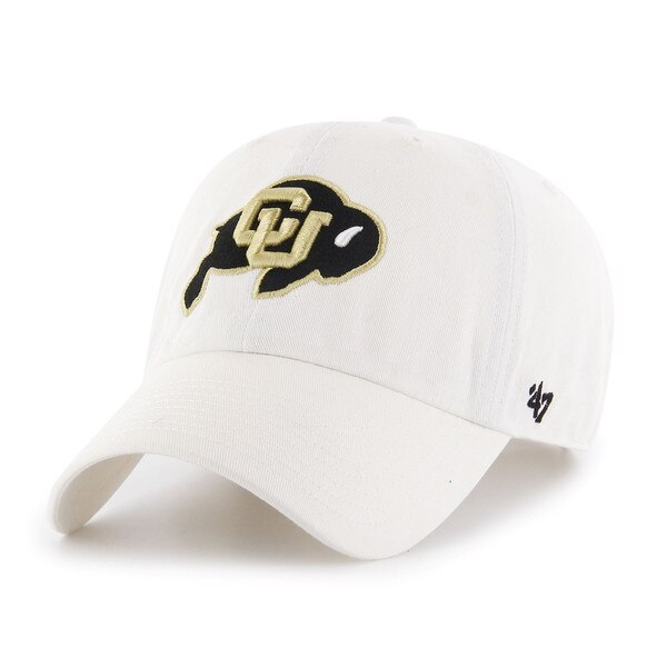 This is a white hat with a large CU Buffalo logo on the front.