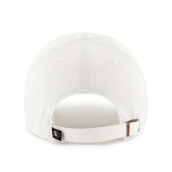 This is the back of the white hat and shows the adjustable strap. It adjusts via a belt.