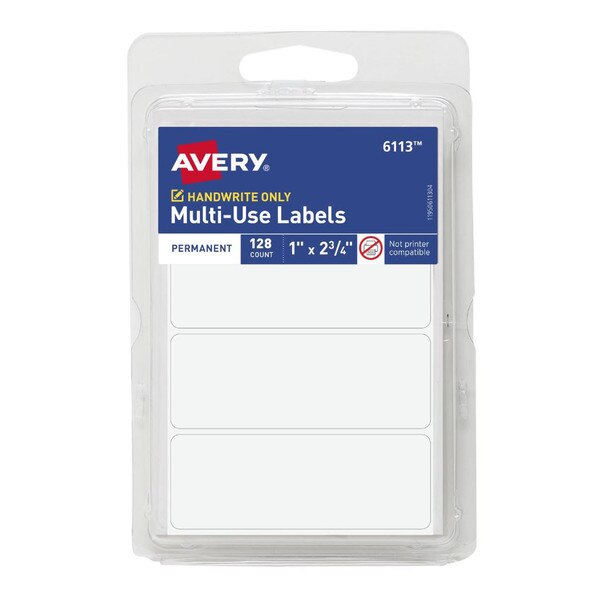 This is a package of 128 multi use white sticker labels.