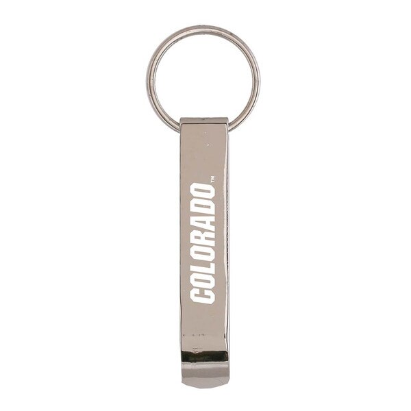 A silver key chain that reads "Colorado" in block white lettering down the front.
