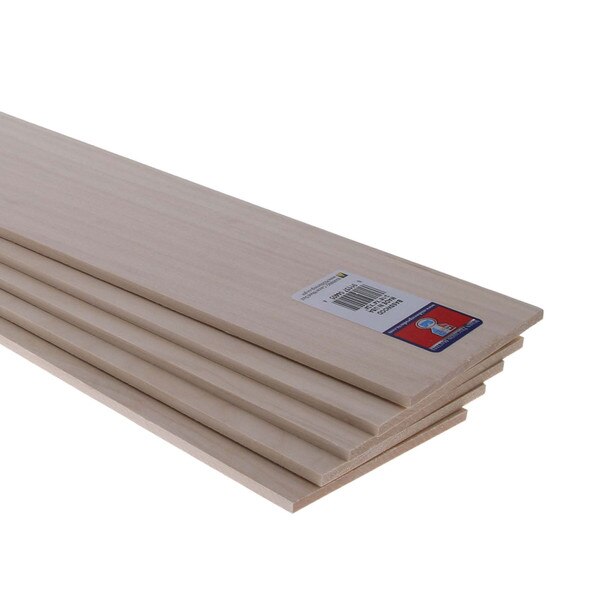 A few planks of three sixteenths by six by twenty-four inch basswood.