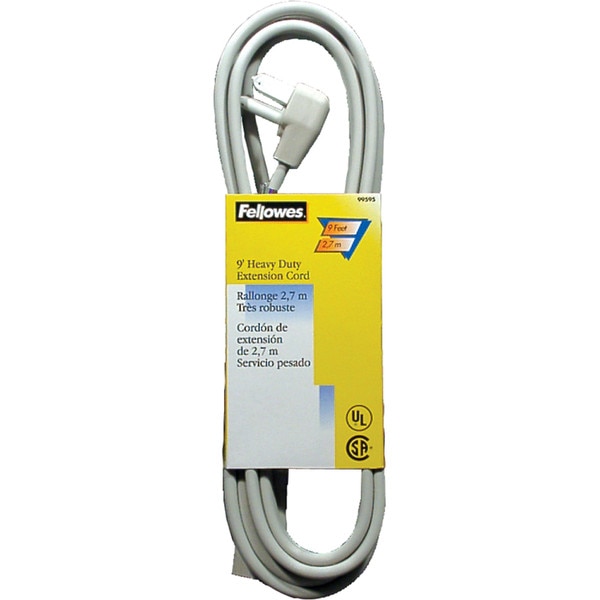 A white, nine foot extension cord.