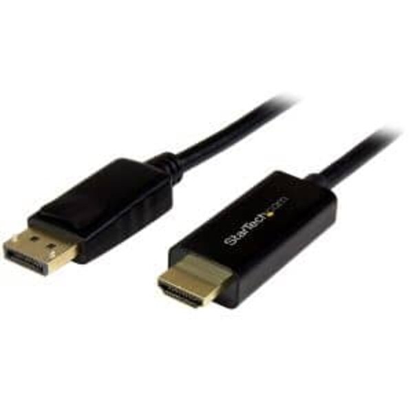 StarTech.com DisplayPort to HDMI cable with gold-plated connectors for high-definition video and audio transfer