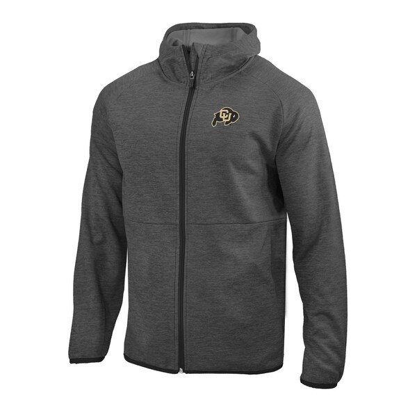 A black, full zip Columbia omni wick jacket with CU buffalo logo and two side pockets.