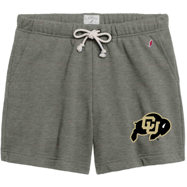 Gray sweat shorts with the CU Buffalo logo on the left leg.