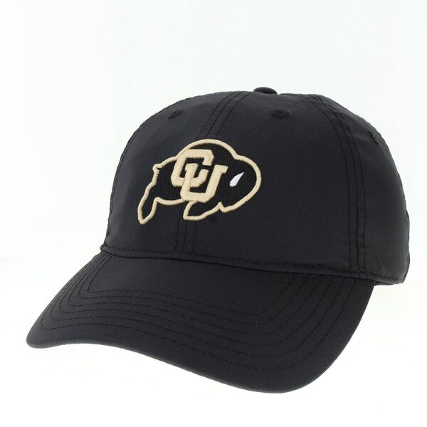 A black baseball hat with the gold CU Buffalo logo embroidered on the front.