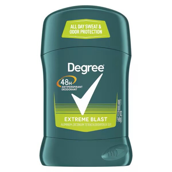 1.7 oz men's degree deodorant with rotating bottom and cap.