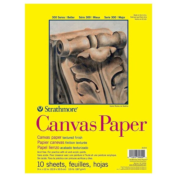 This is a yellow notebook of 9 by 12 primed canvas paper for painting.