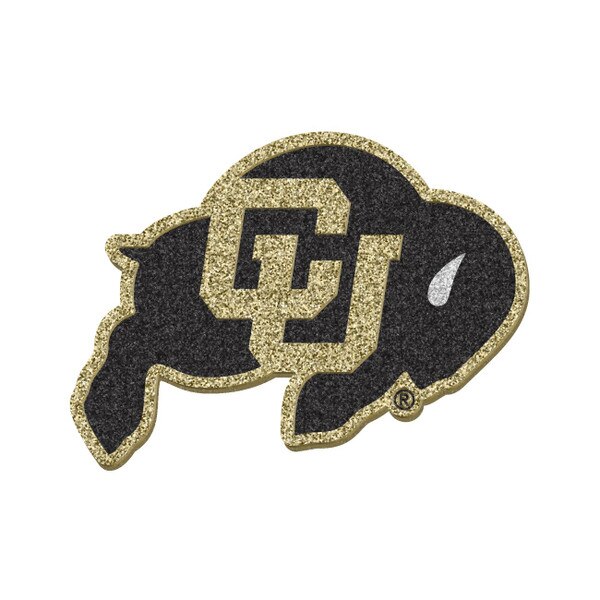 A glittery magnet of the iconic CU buffalo logo.