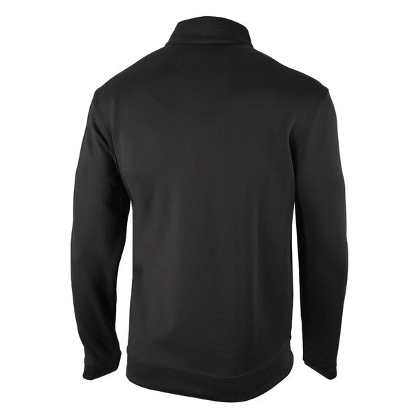 All black backside of a Columbia omni wick quarter zip pullover.