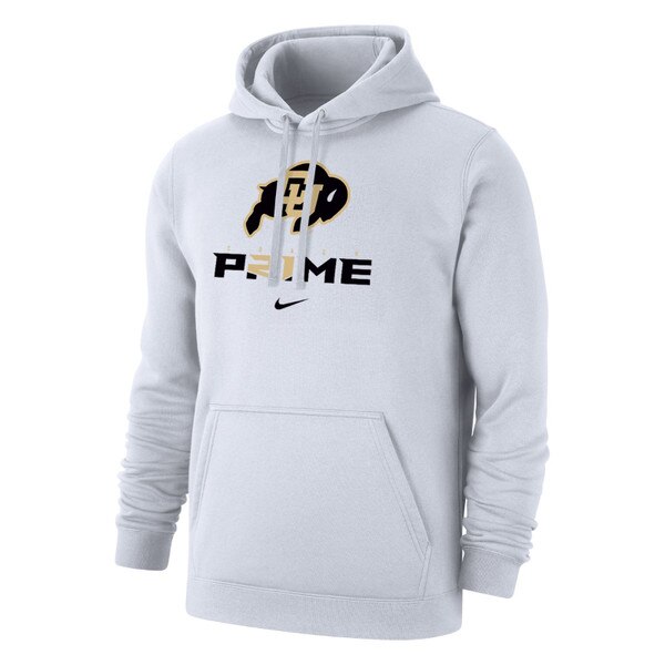 Nike-white-coach-prime-colorado-hoodie-with-a-drawstring-and-a-large-front-pocket