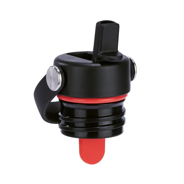 A black standard mouth flex straw cap for hydro flasks.