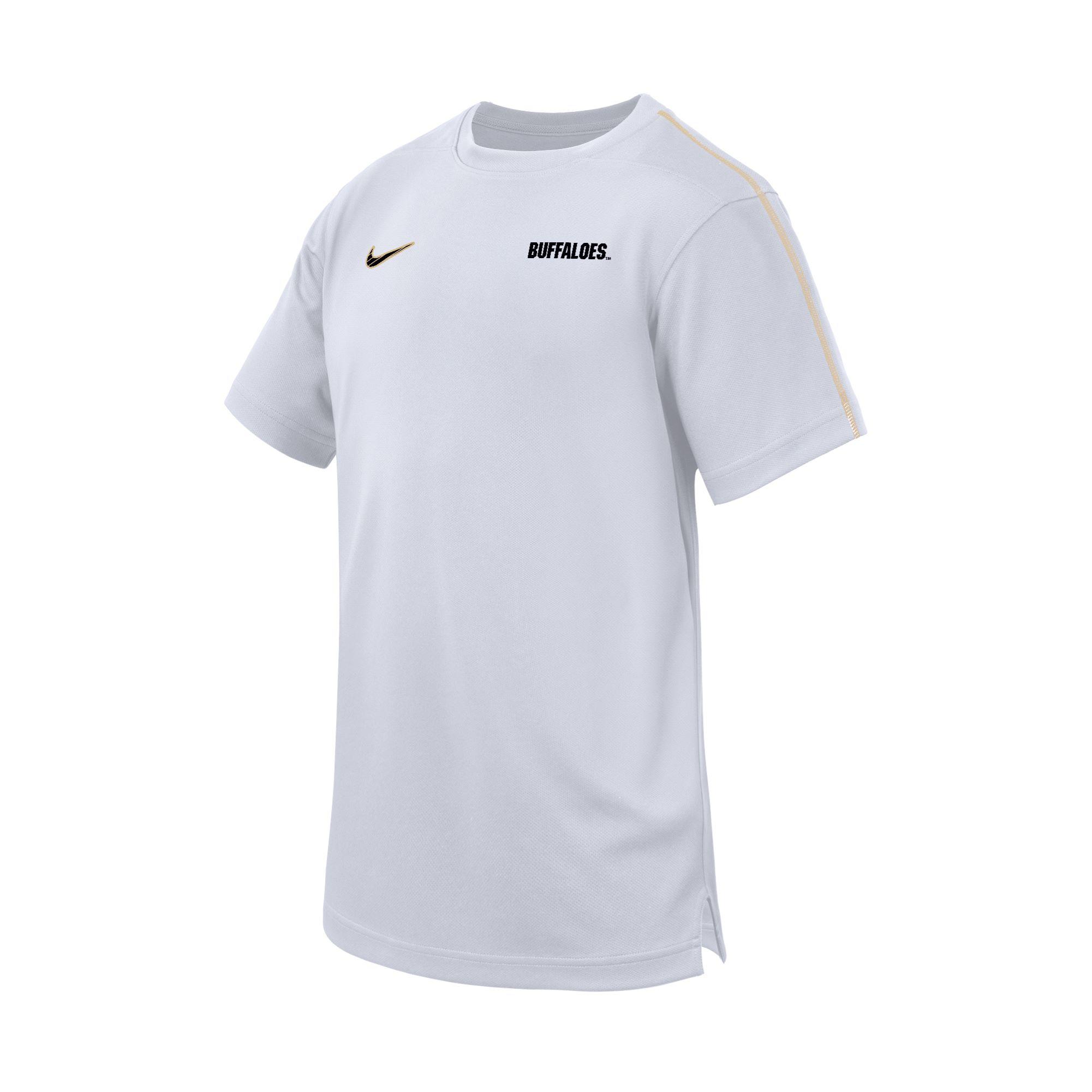 BCS NIKE YOUTH SIDELINE DRI FIT UV COACH SHORT SLEEVE TOP LC BUFFALOES CU Book Store