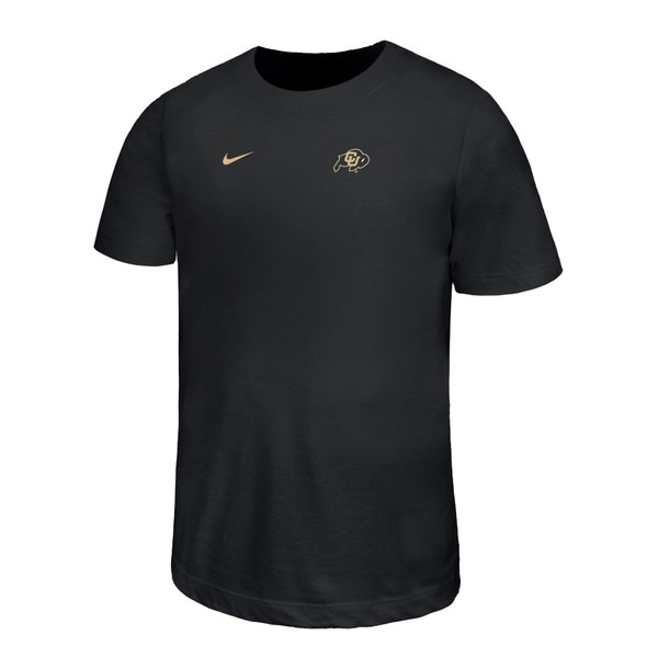 A black Nike crewneck t-shirt with Ralphie logo on the left shoulder.