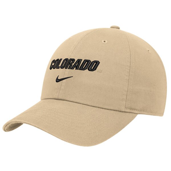 A gold Nike hat that says "Colorado" in bold black print above the Nike logo, also in black.