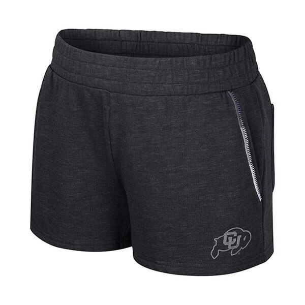 Dark gray shorts with the CU Buffalo logo on the left leg and gray and white embroidered stitching along the two front pockets.