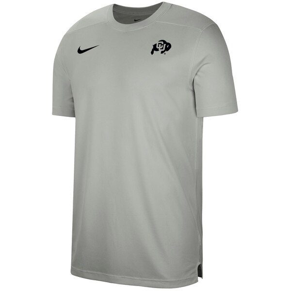 A gray Nike dri-fit short sleeve t-shirt with CU Buffalo logo.