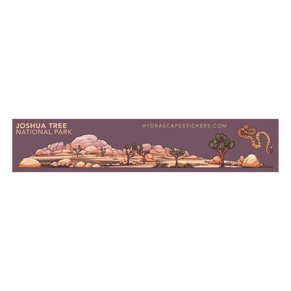 A 24 inch long wrap sticker featuring the rocky landscape of Joshua Tree.