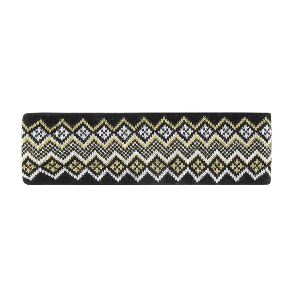 A fair isle-patterned knit headband.