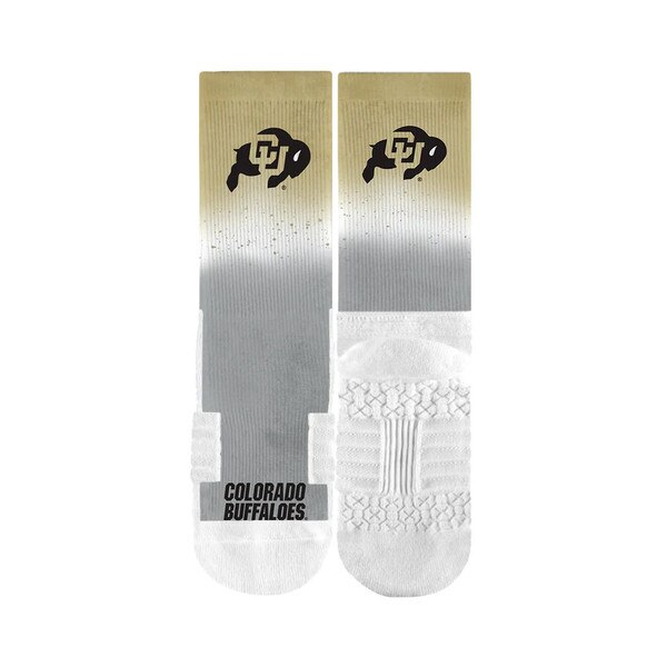 This image shows the front and back of the socks. The bottom of the socks and the toes are white. The text on the toes is black.