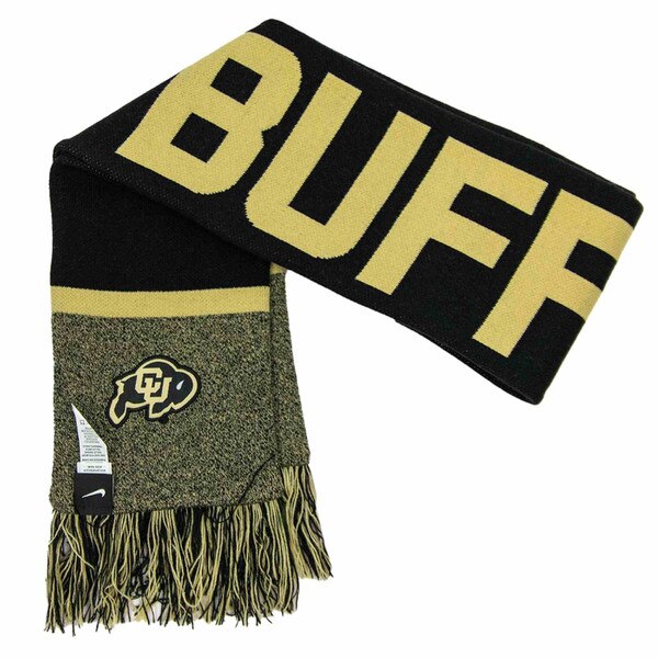 The other side of the scarf that shows the CU Buffalo logo on the end of it.